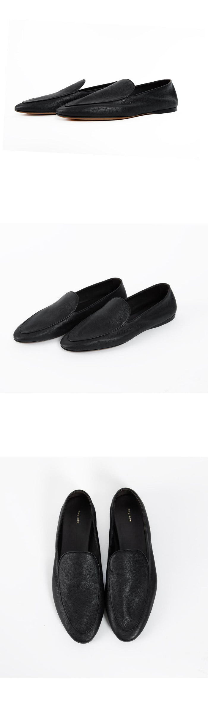 The Row Black Leather Awar Flat Loafers F1559 L59 BLK
