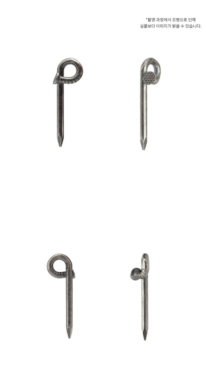 GUIDI Brushed Silver Nail Pendant G CI09