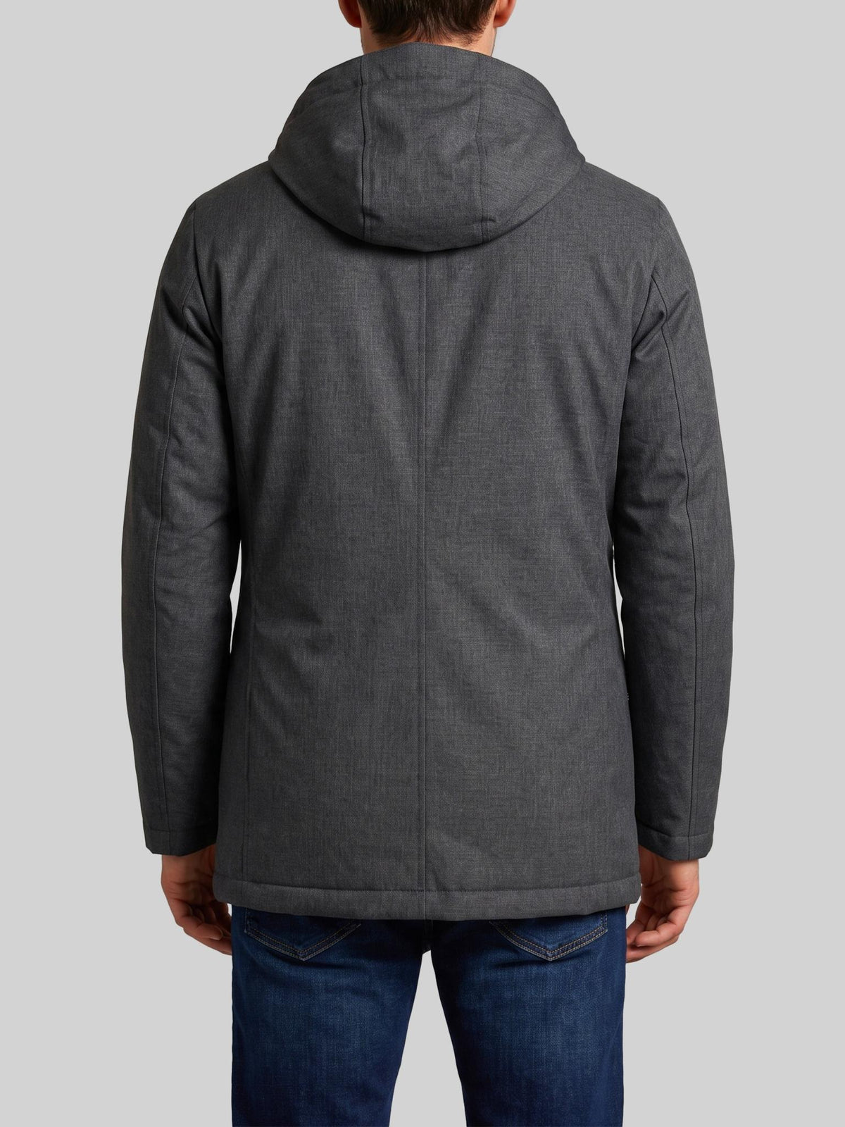 Herno Wool Blend Gray Single-Breasted Coat for Men