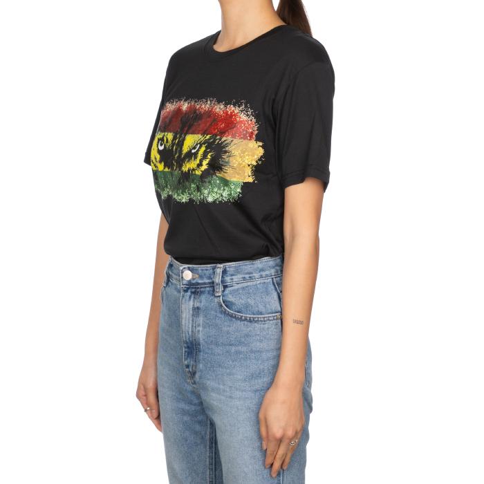 Balmain Monster Eye Print Short Sleeve T-Shirt Women Black