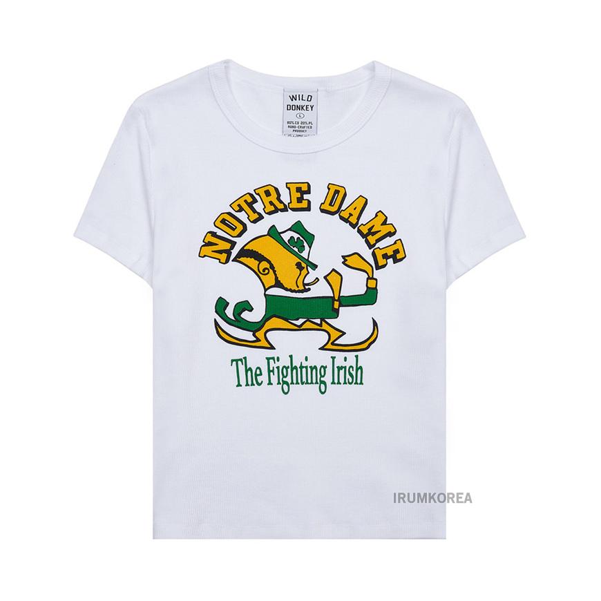 Wild Donkey Women’s Irish Graphic T-Shirt White Cotton