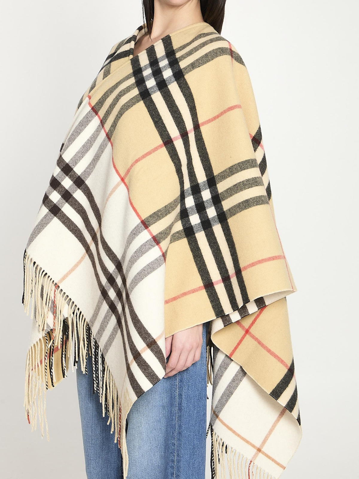 BURBERRY Wool Cape Coat Black