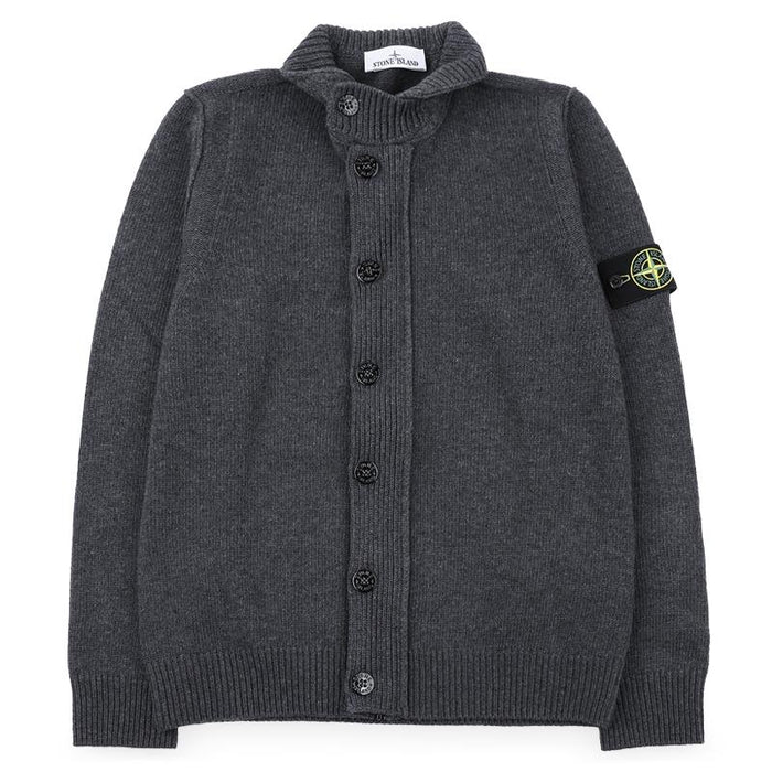 STONE ISLAND Men’s Full-Zip Knit Jacket with Logo Patch Gray 5100047 S00A3 V0M62