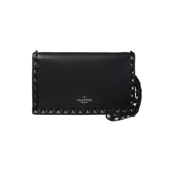 VALENTINO Rockstud 15th Anniversary Black Leather Clutch Bag