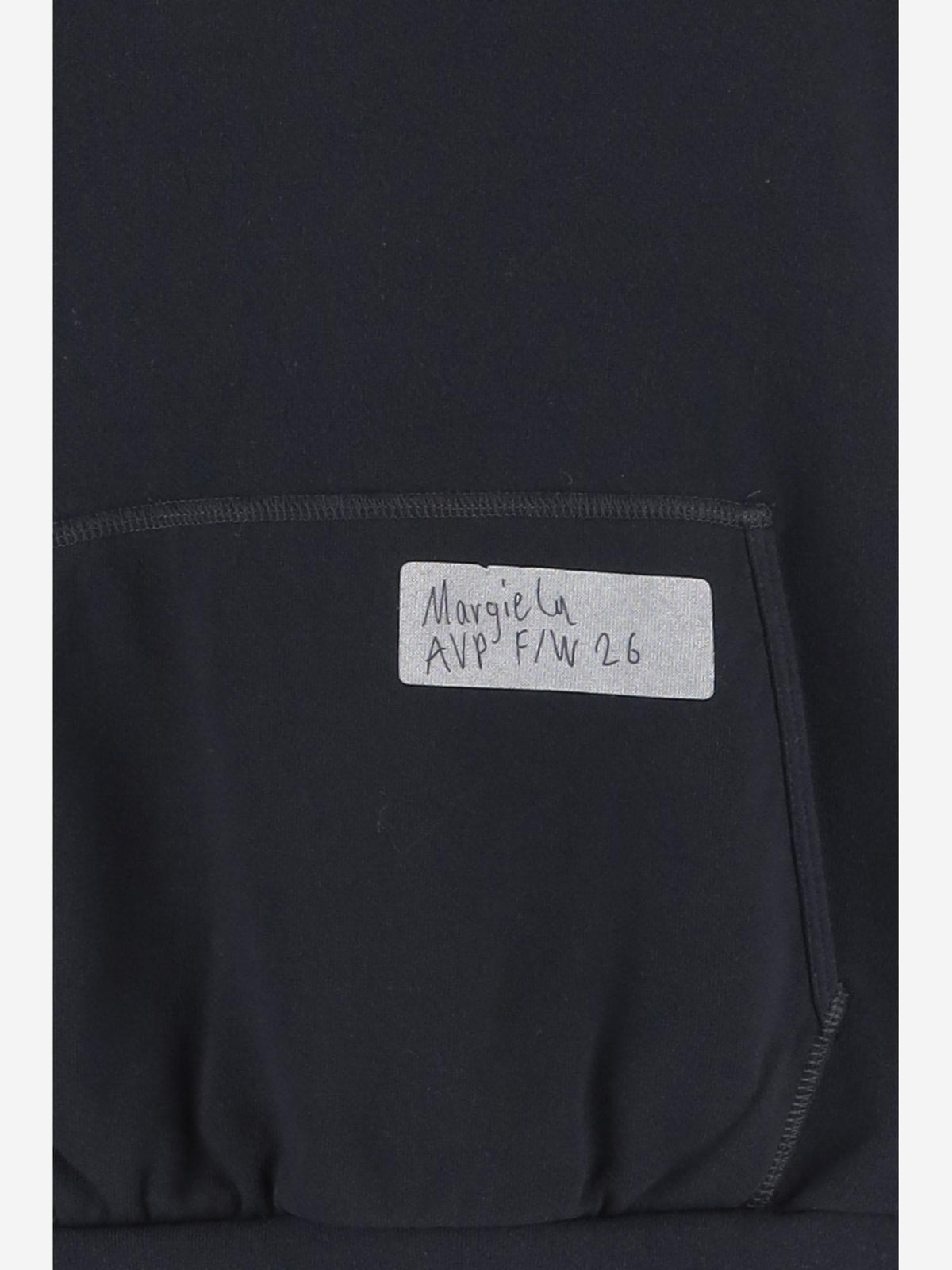 Maison Margiela Black Cotton Logo Hoodie for Men