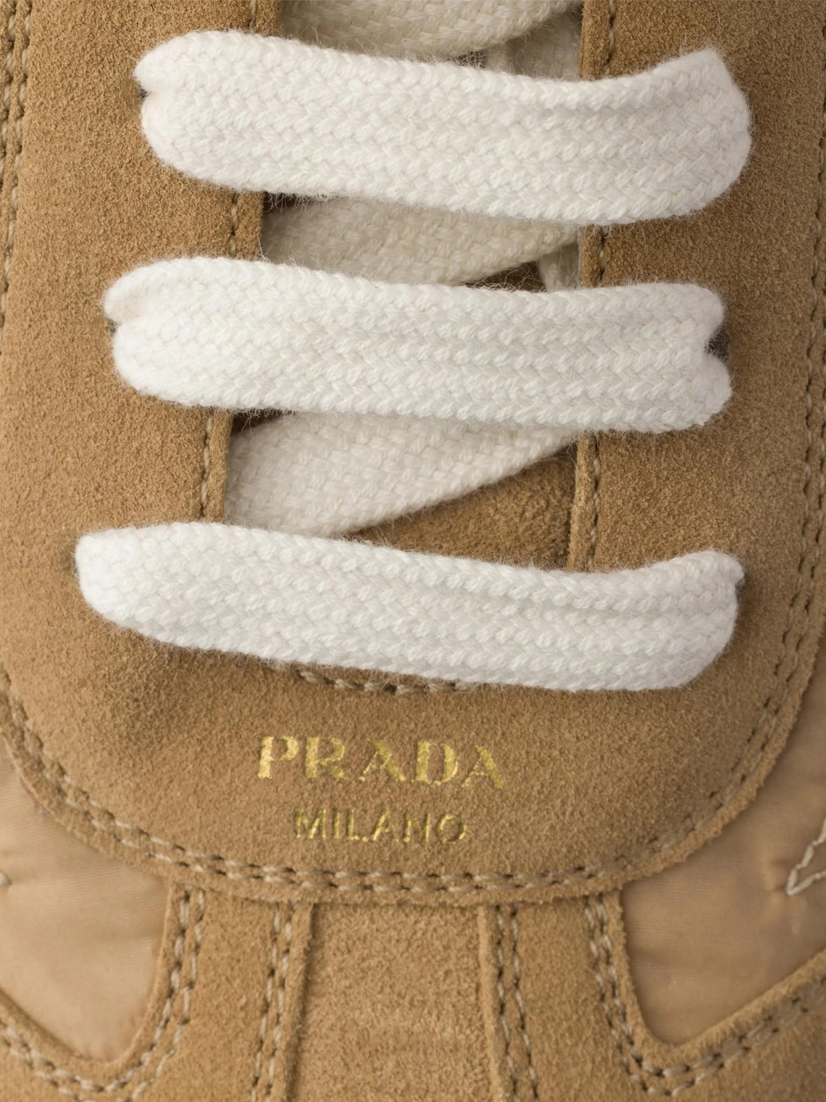 PRADA White Leather Low-Top Sneakers