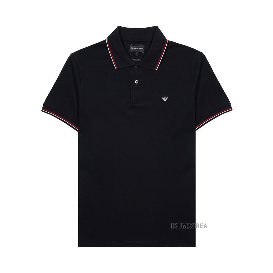 Emporio Armani Men’s Logo Detail Black Cotton T-Shirt