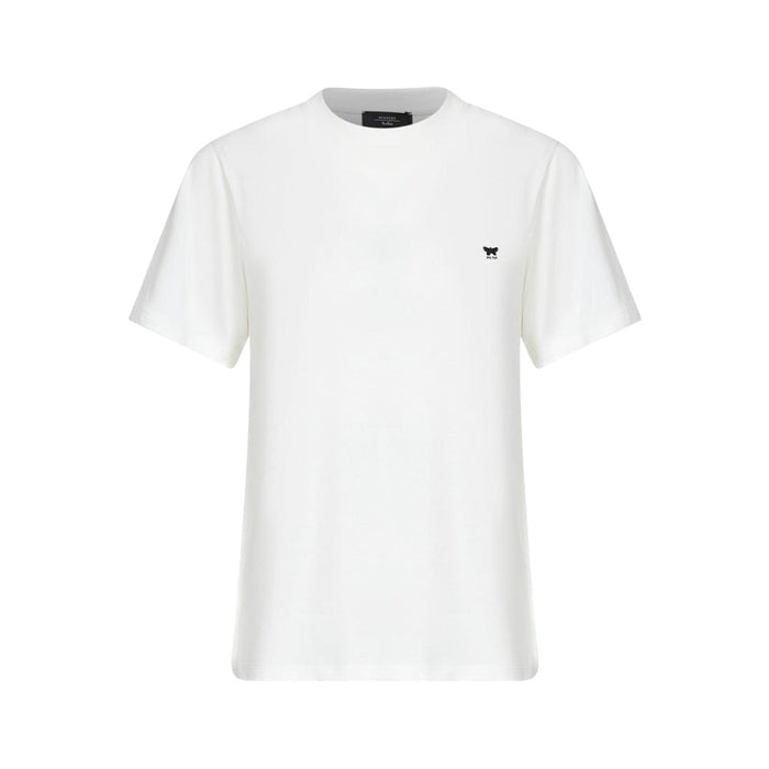 Max Mara Embroidered Logo White Cotton T-Shirt 261597 1031