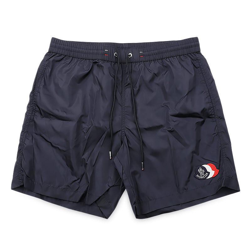 Moncler Tricolor Logo Patch Swim Shorts Navy 2C00017 5985M 742