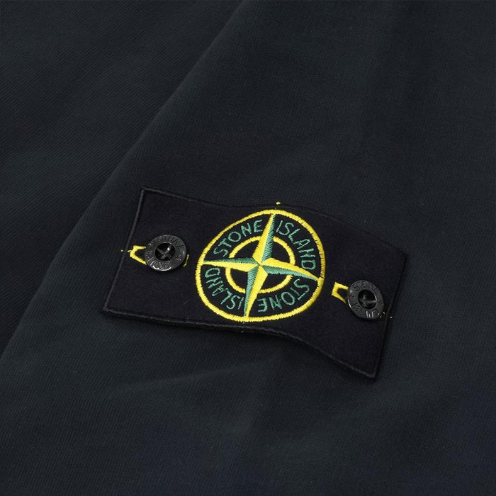 STONE ISLAND Logo Patch Cotton Crewneck Sweatshirt Black Men