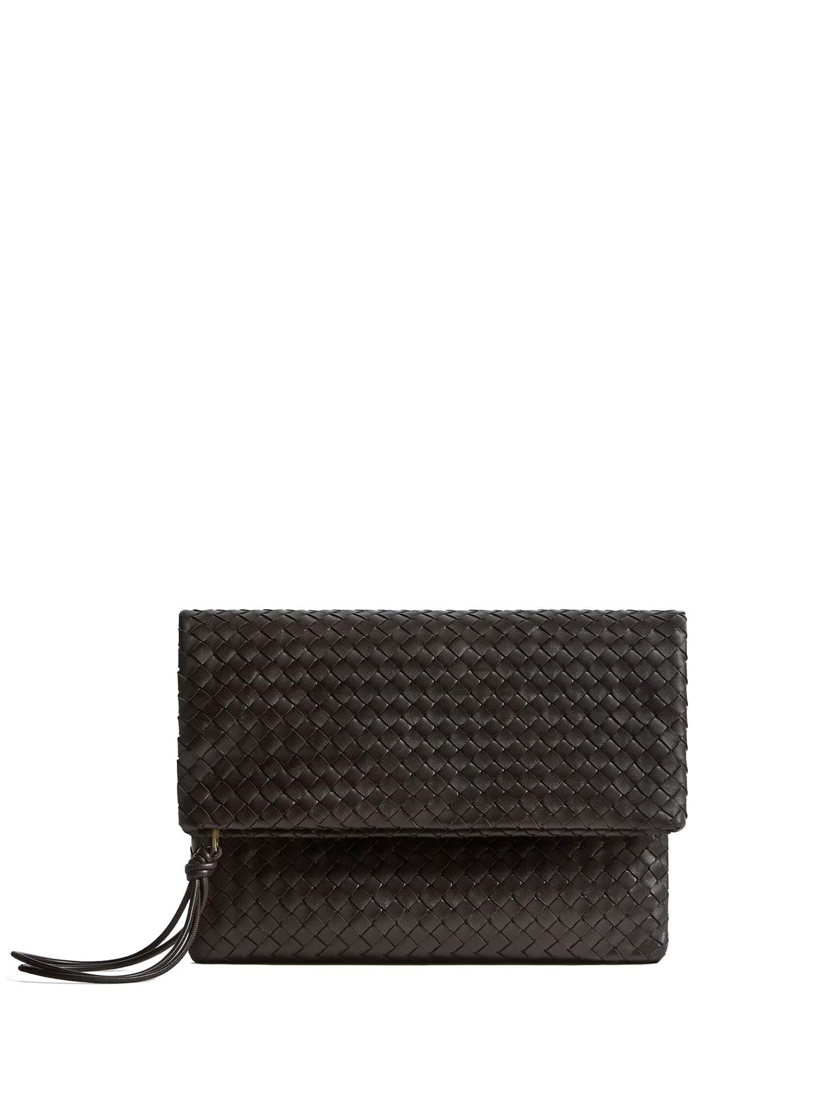 Bottega Veneta Leather Clutch Bag Brown