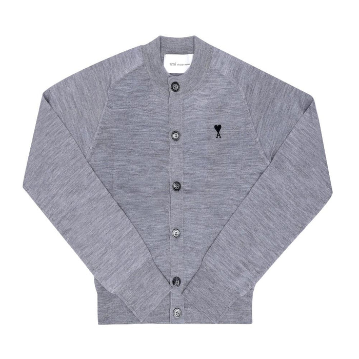 AMI Small Heart Logo Knit Cardigan for Women