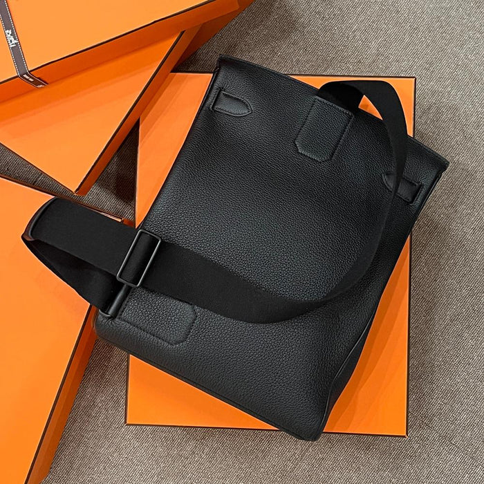 HERMES So Black Togo Leather Herbag Backpack GM Unisex