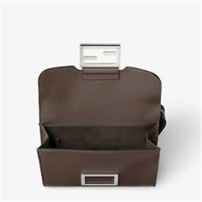 FENDI Double Baguette Leather Crossbody Bag Black