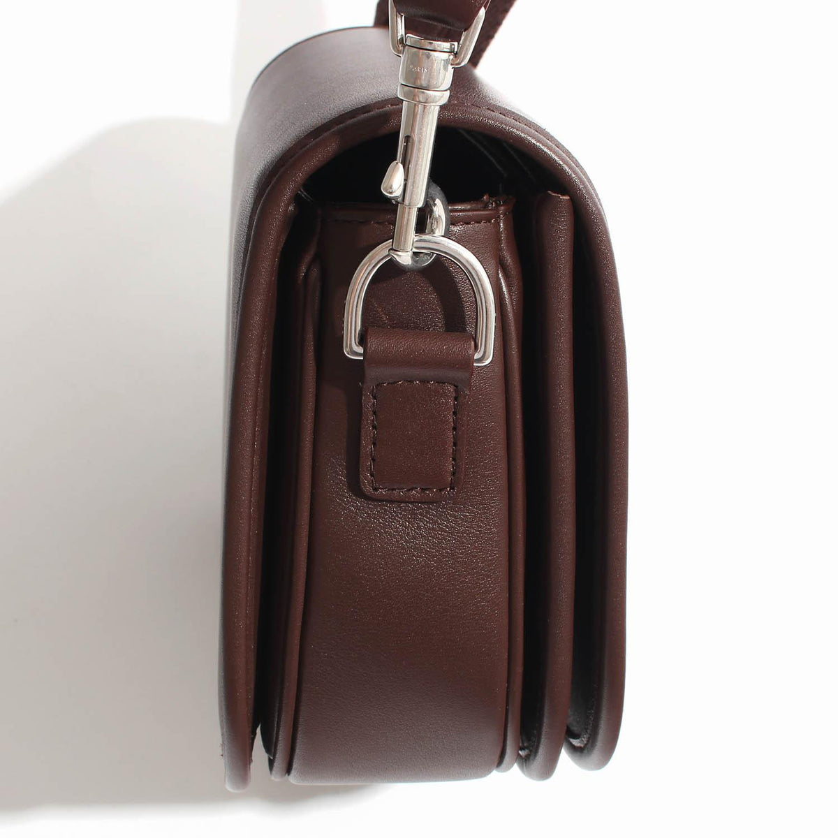 CELINE Triomphe Steel Logo Besace Crossbody Shoulder Bag Brown