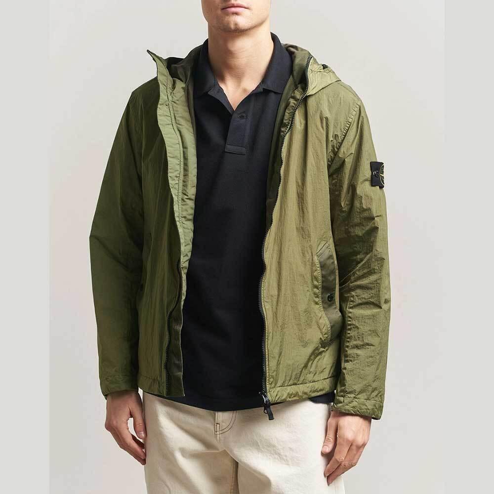 STONE ISLAND Crinkle Reps Antidrop Windbreaker Jacket Khaki