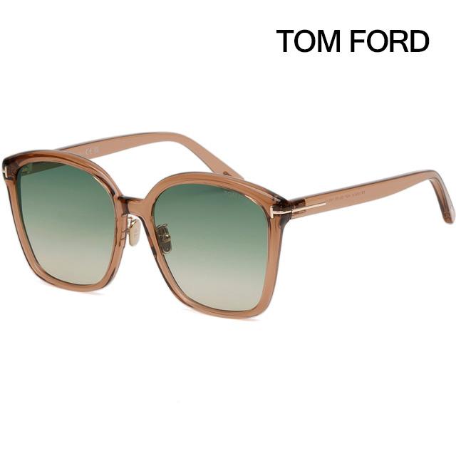 TOM FORD Transparent Brown Oversized Square Acetate Sunglasses TF1054K 45P