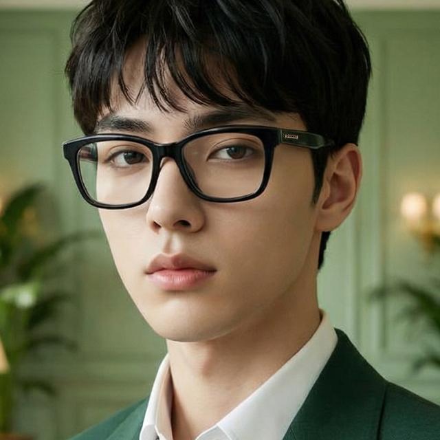 GUCCI Black Acetate Square Eyeglass Frames Asian Fit Unisex