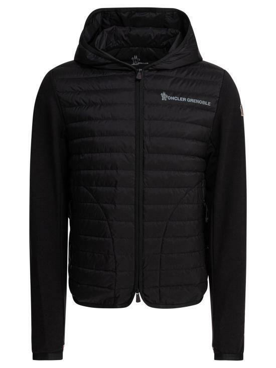 Moncler Hooded Down Padded Cardigan Black Men's Outerwear