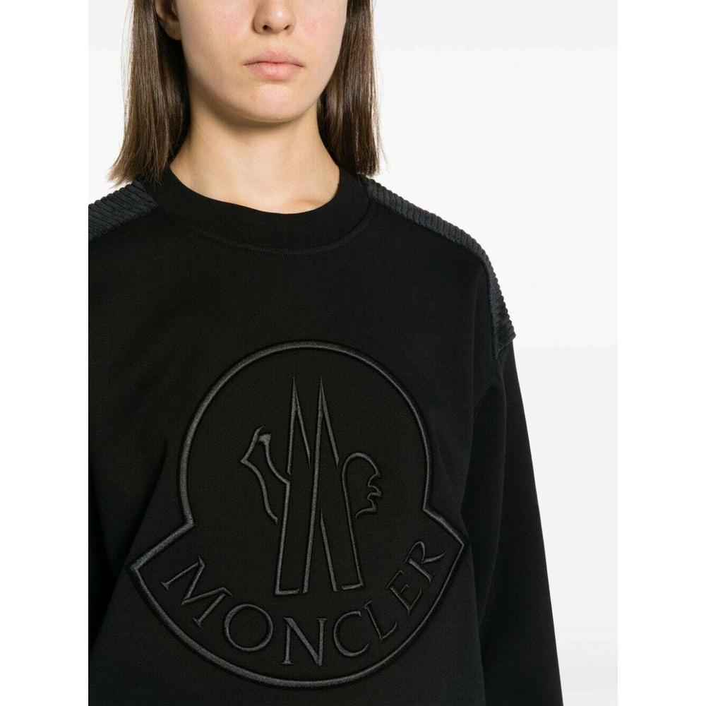 Moncler Logo Crewneck Sweatshirt Black Women’s Cotton
