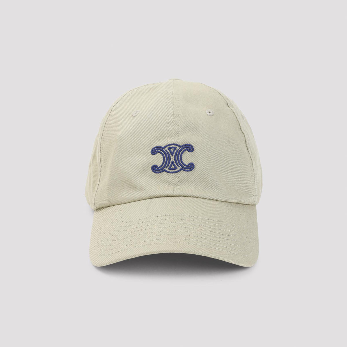 CELINE Black Cotton Logo Baseball Cap