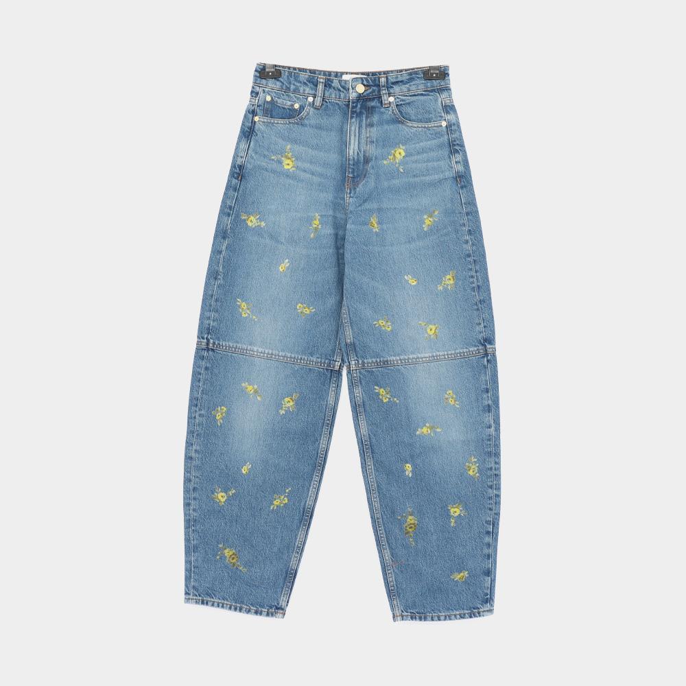 GANNI Floral Print Starry Denim Women’s Pants A1100181 565