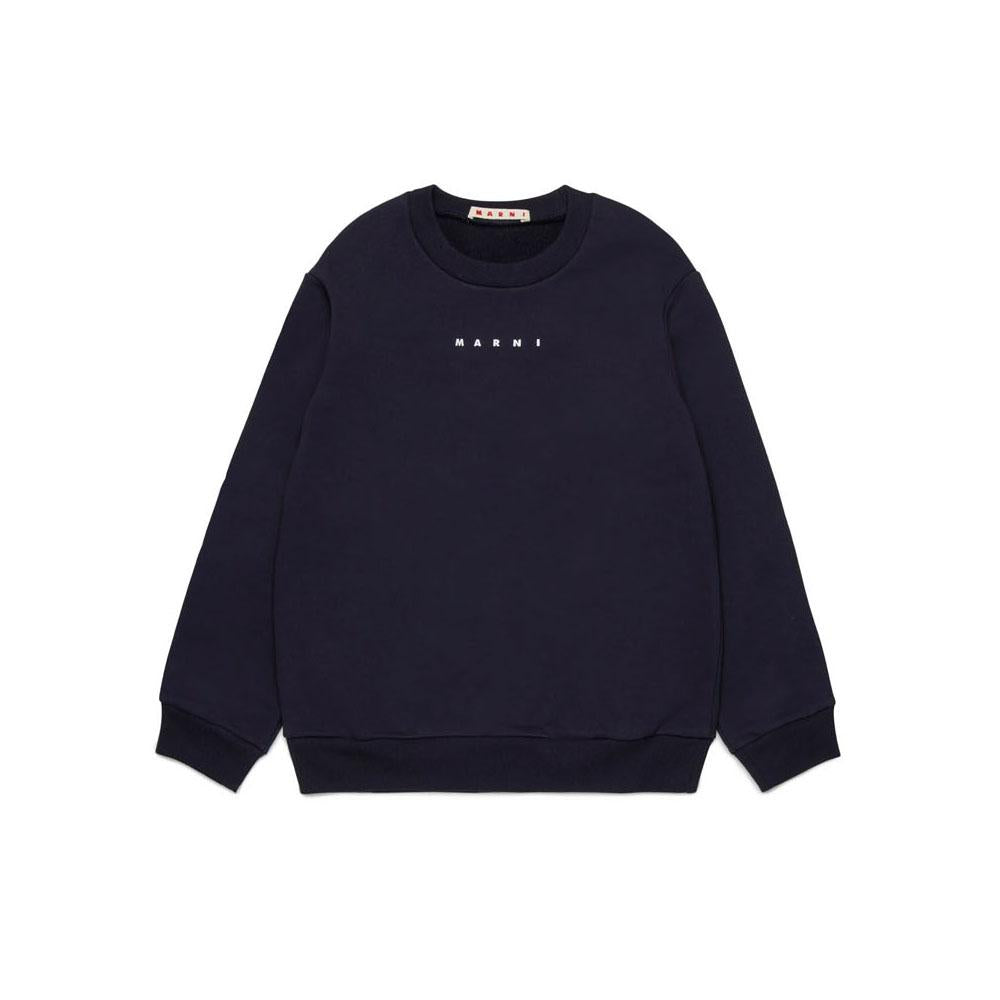 Marni Navy Logo Sweatshirt Women’s Kids Fit M01408 M00V0 0M803