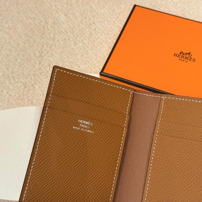HERMES MC2 Card Holder Epsom Leather Gold Brown Long Wallet
