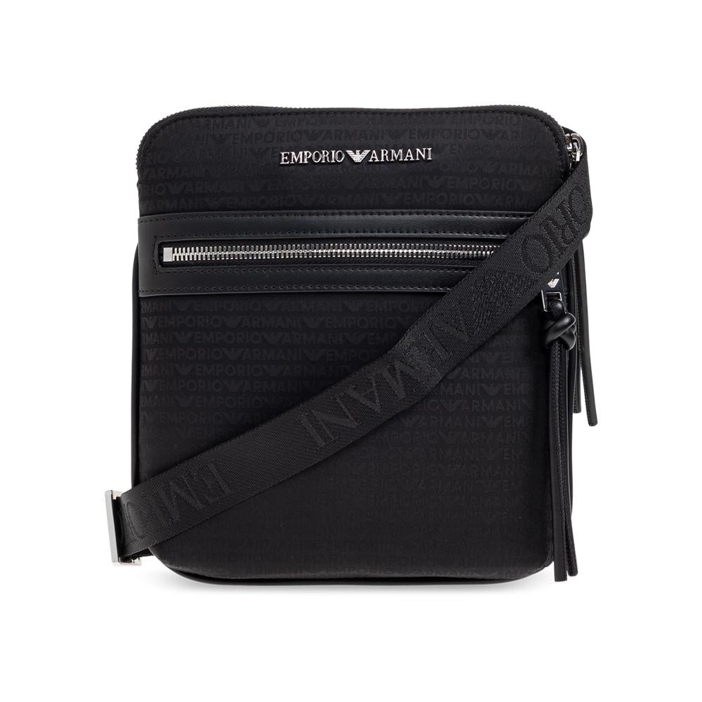 Emporio Armani Signature Logo Print Crossbody Bag Black EM005400 AF14637 UC001