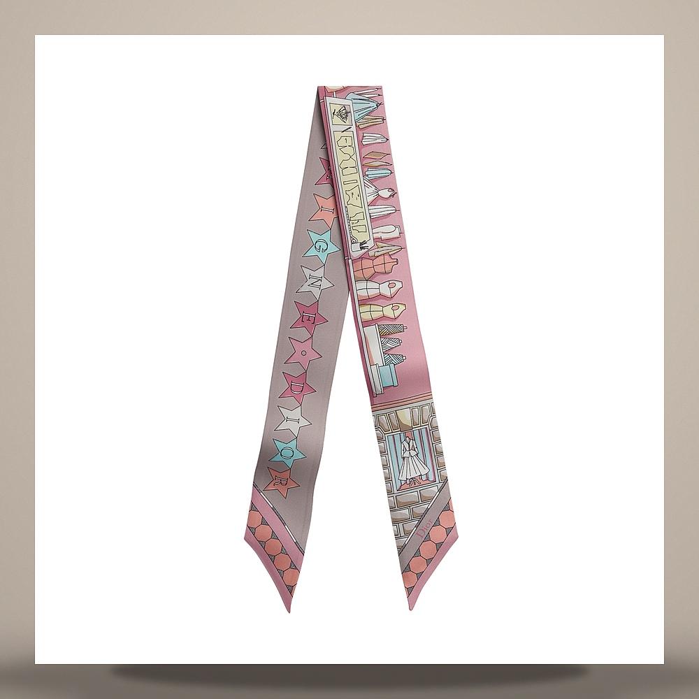 DIOR Inside Dior Avenue Mitzah Scarf Pink Multicolor Silk Twil 64TM106I6124 C400