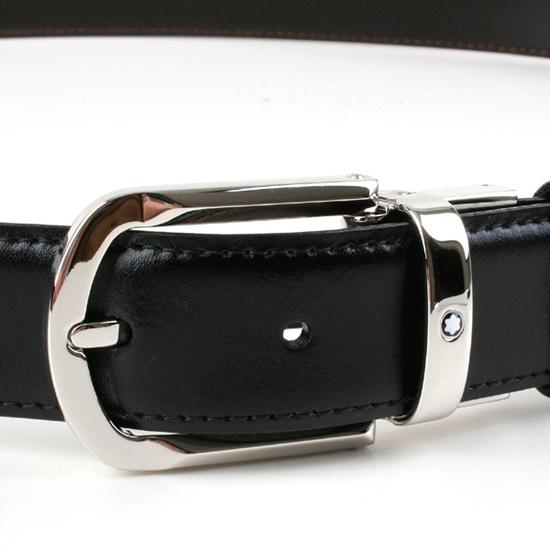 Montblanc Reversible Round Horseshoe Buckle Leather Belt