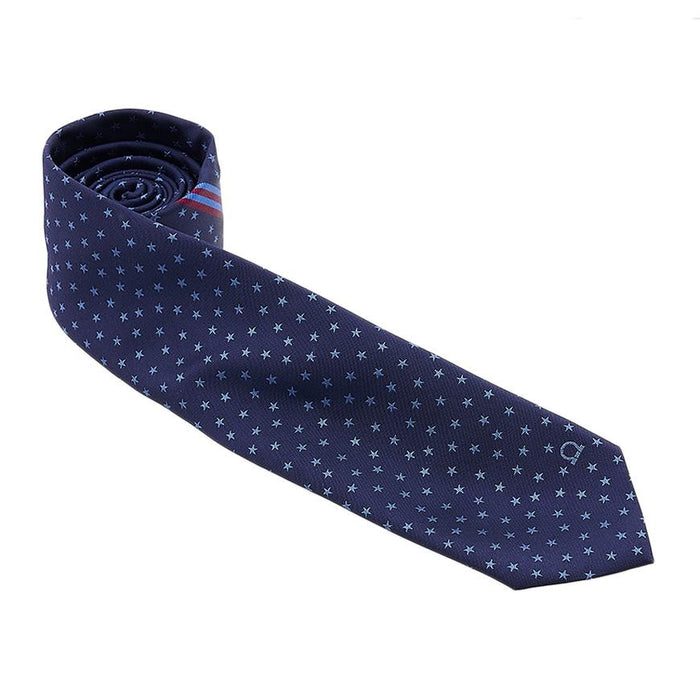 Ferragamo Men’s Star Pattern Silk Tie 35 0917 F NAVY 0762317