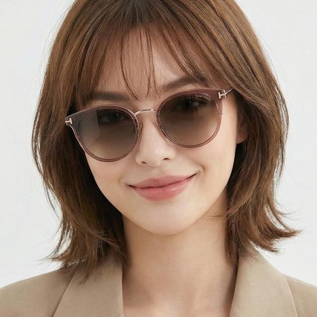 TOM FORD Brown Round Asian Fit Unisex Sunglasses