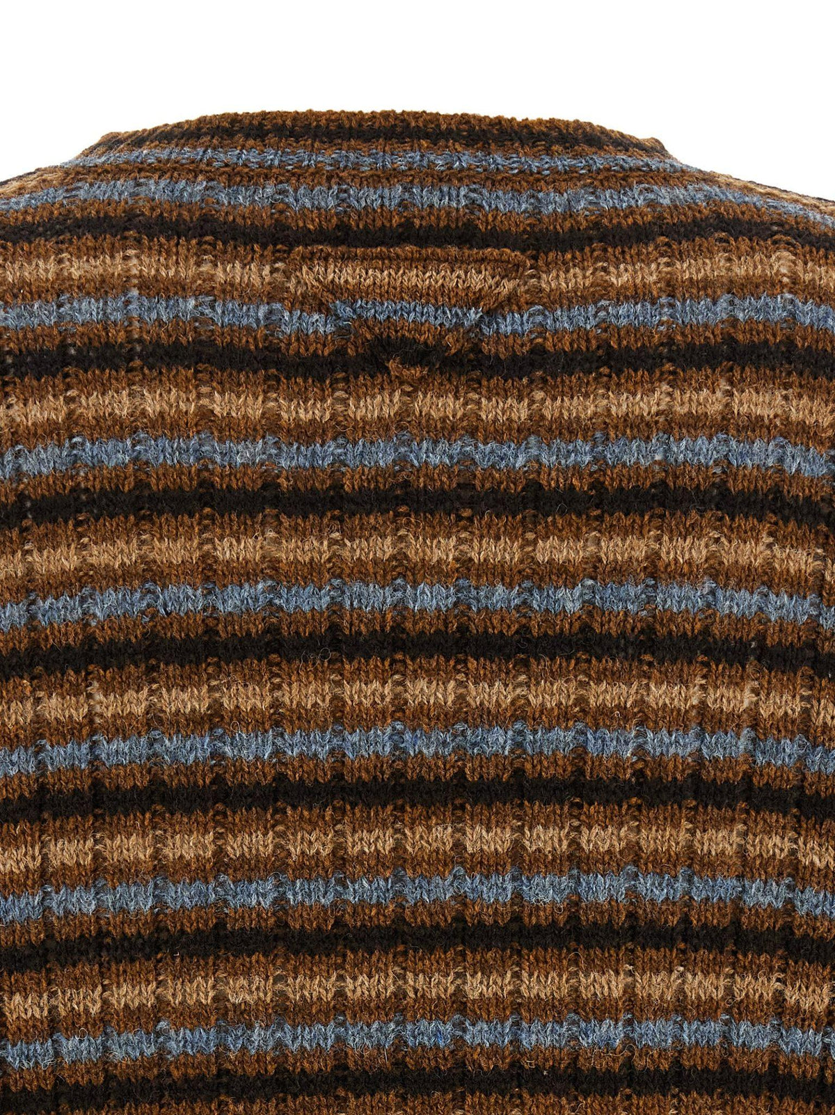 PRADA Wool Blend Round Neck Knit Sweater for Men Brown