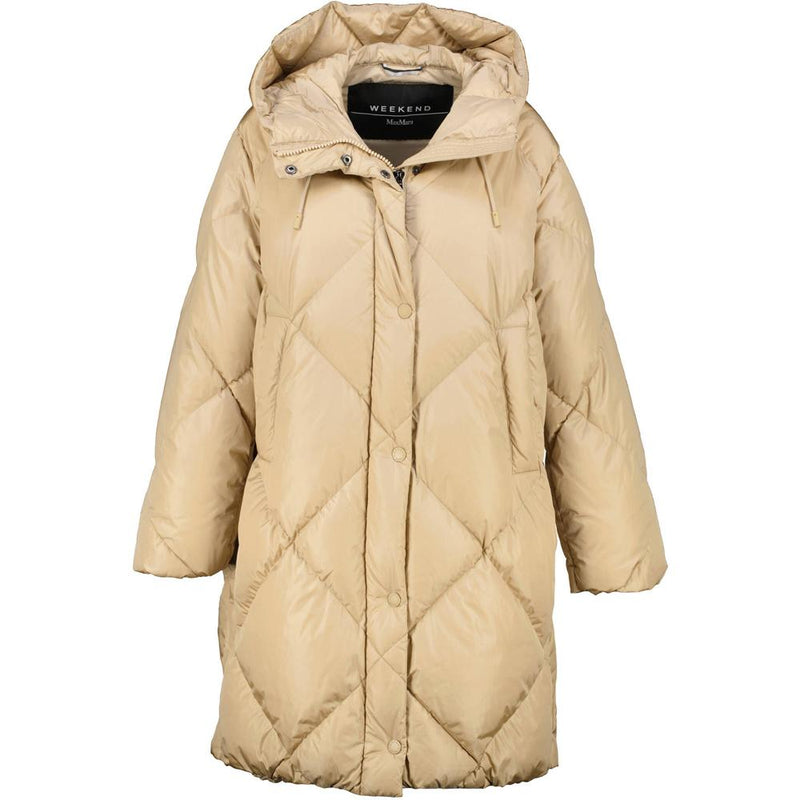 Max Mara Beige GUELFO Long Down Puffer Jacket 2425496092 001