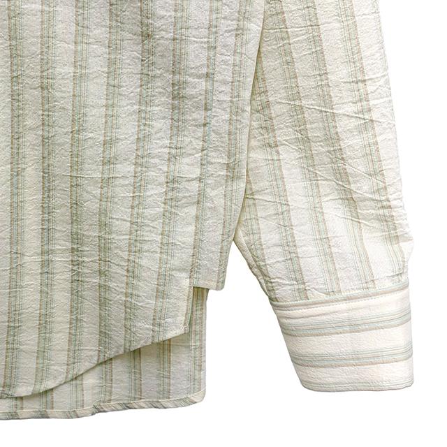 WOOYOUNGMI Logo Cotton Stripe Long Sleeve Shirt W261SH06 826M