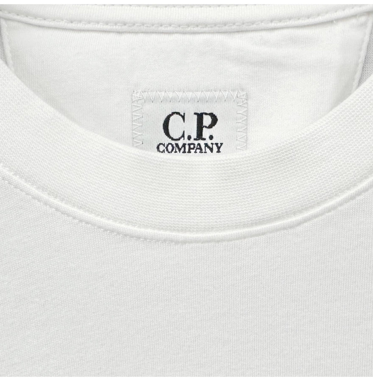 CP Company Label Logo Print Short Sleeve T-Shirt White Men