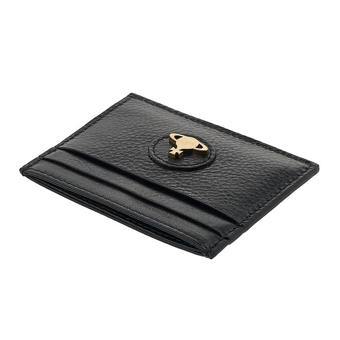 Vivienne Westwood Polished Black Flat Card Holder Card Wallet