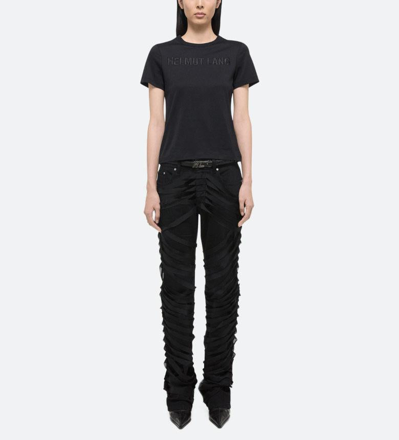 Helmut Lang Embroidered Logo Slim Fit Short Sleeve T-Shirt O06HW505 001