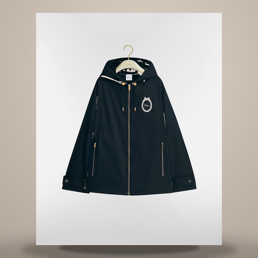 DIOR Medallion Embroidered Anorak Navy Blue Cotton Silk Gabard 627C61A3A07 X5645
