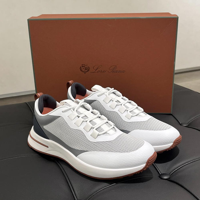 Loro Piana Suede Calfskin Weekend Walk Sneakers Gray