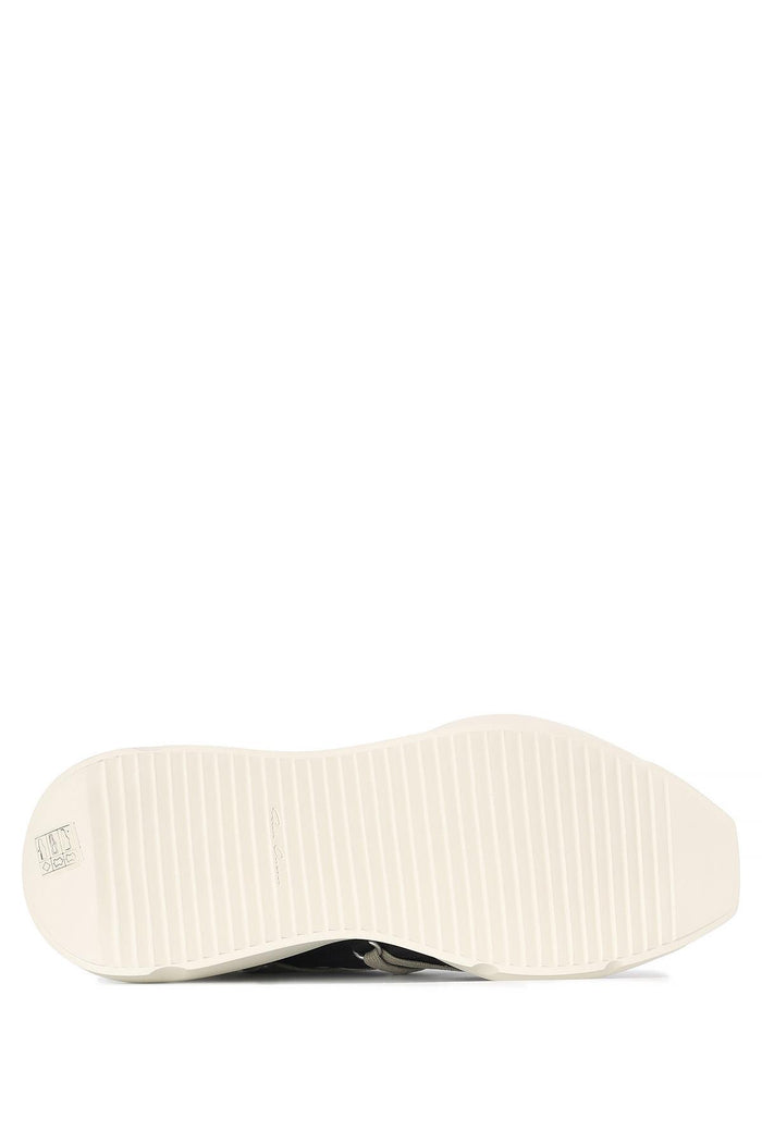 Rick Owens Megalace Geth Runner Black Milk Low-Top Sneakers