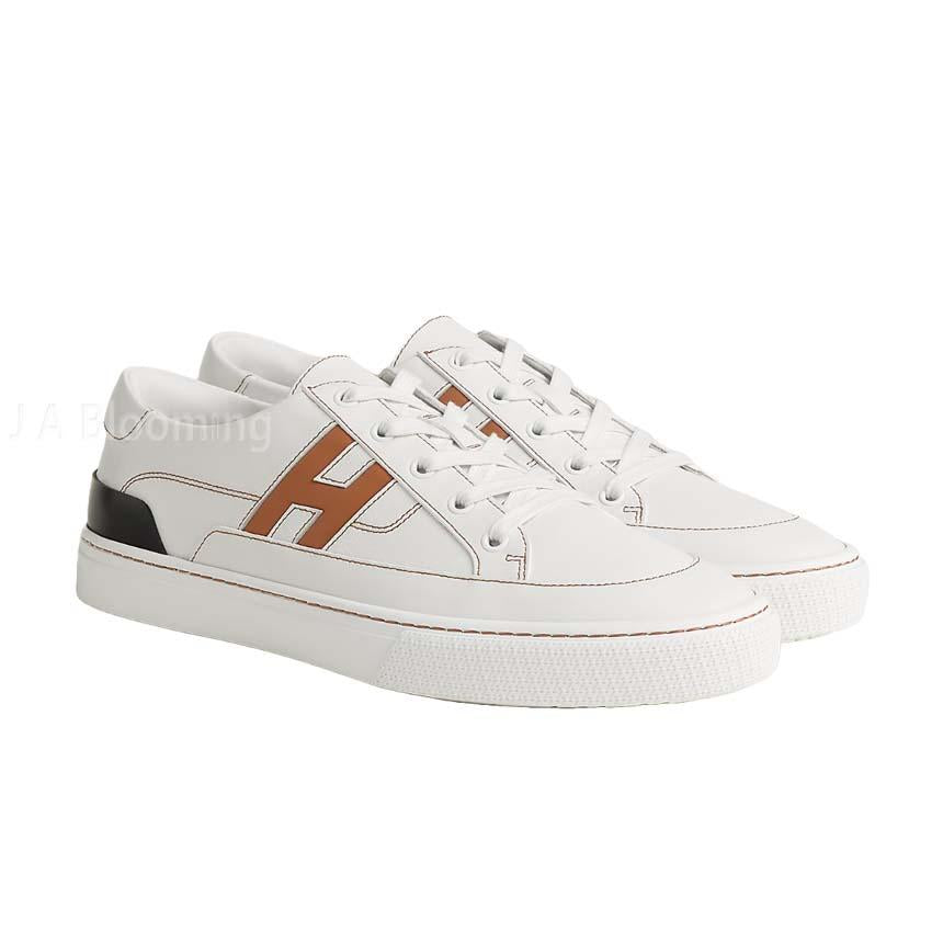HERMES Deep Leather Low Top Sneakers White Unisex H251837ZHA3420