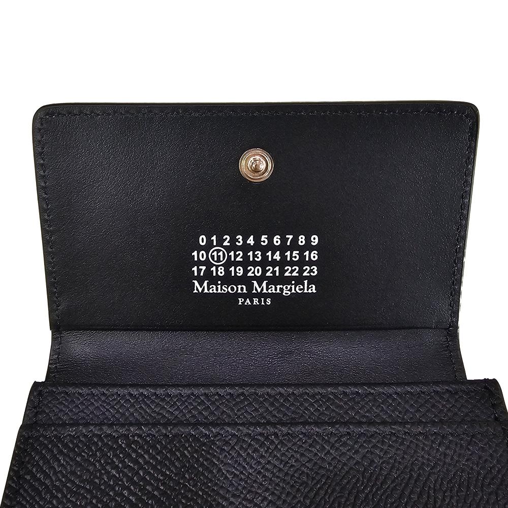 Maison Margiela Black Fold Double Card Holder Wallet