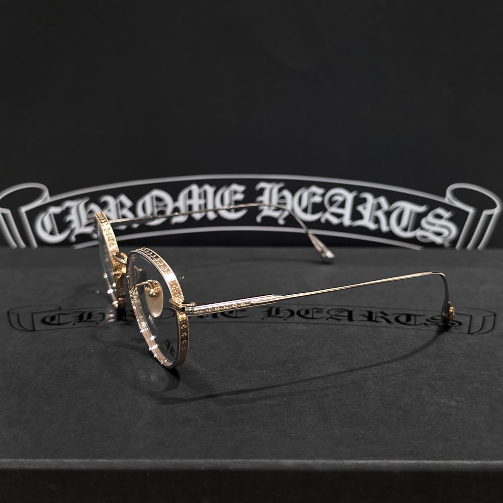 Chrome Hearts Shiny Silver Gold Plated Eyeglasses Unisex