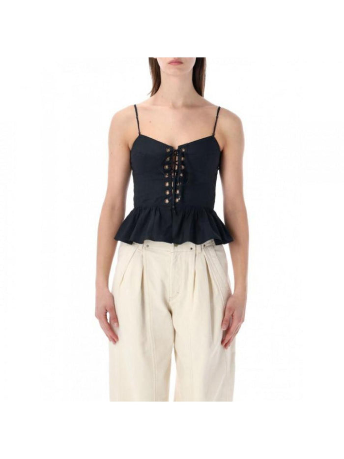 Isabel Marant Black DOLMA Cotton Top T-Shirt