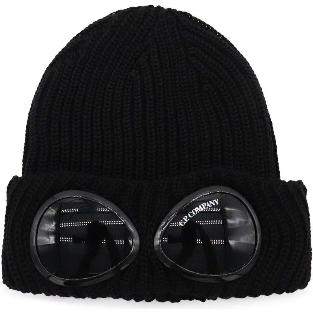 CP Company Extra Fine Wool Goggle Beanie Black