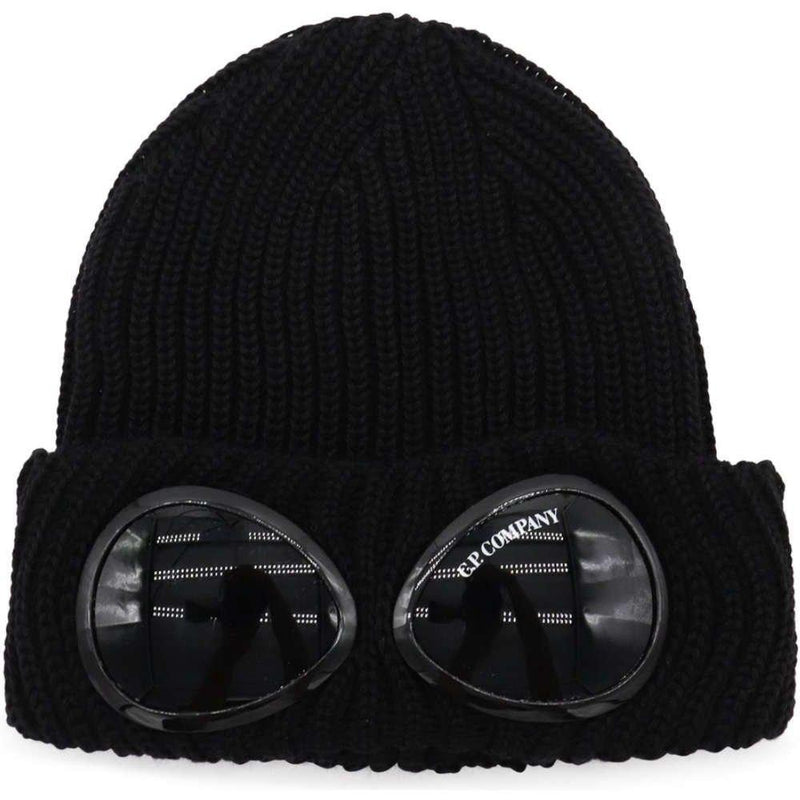 CP Company Extra Fine Wool Goggle Beanie Black