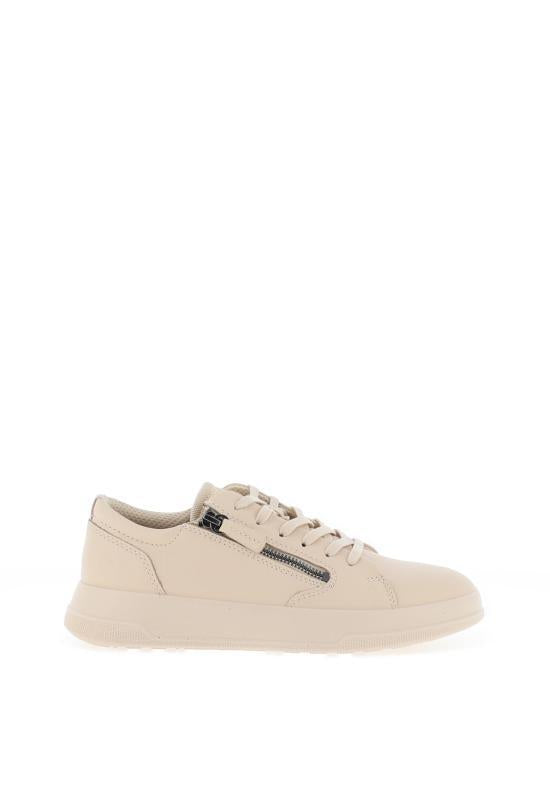 ecco Beige Leather Sneakers