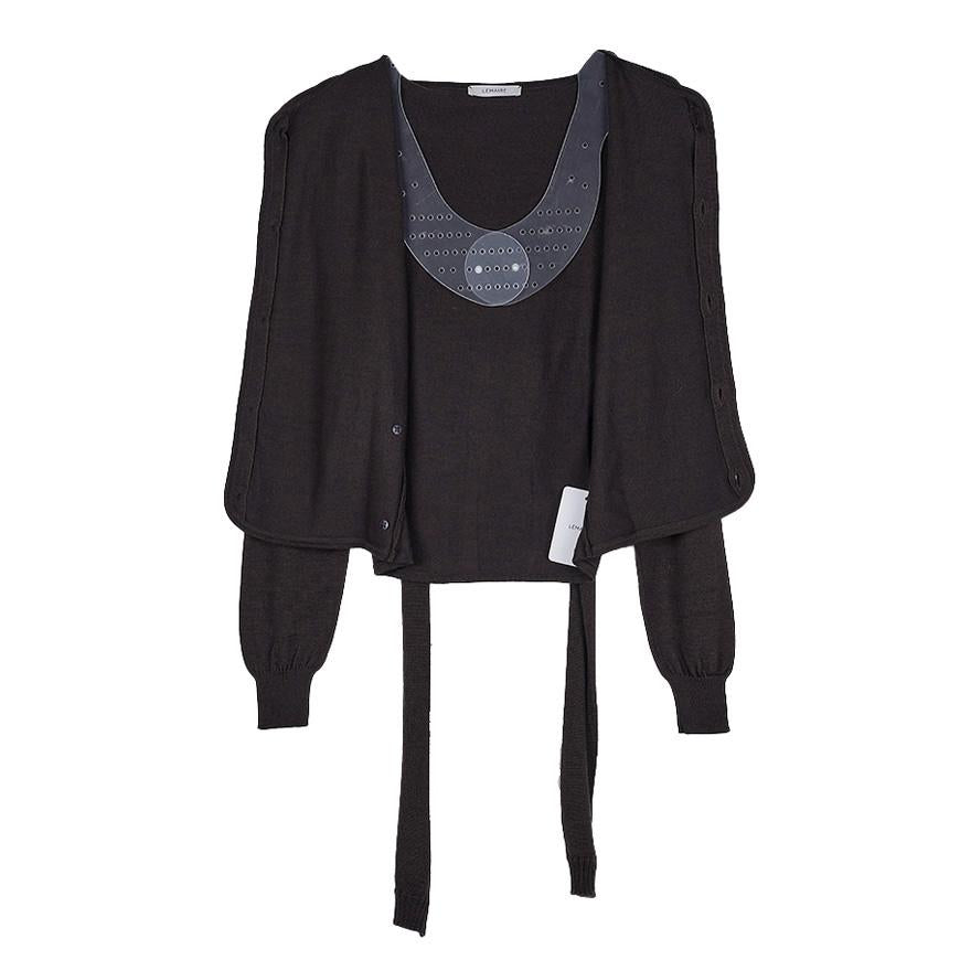 Lemaire Women’s Twist Scarf Cardigan Brown Knit
